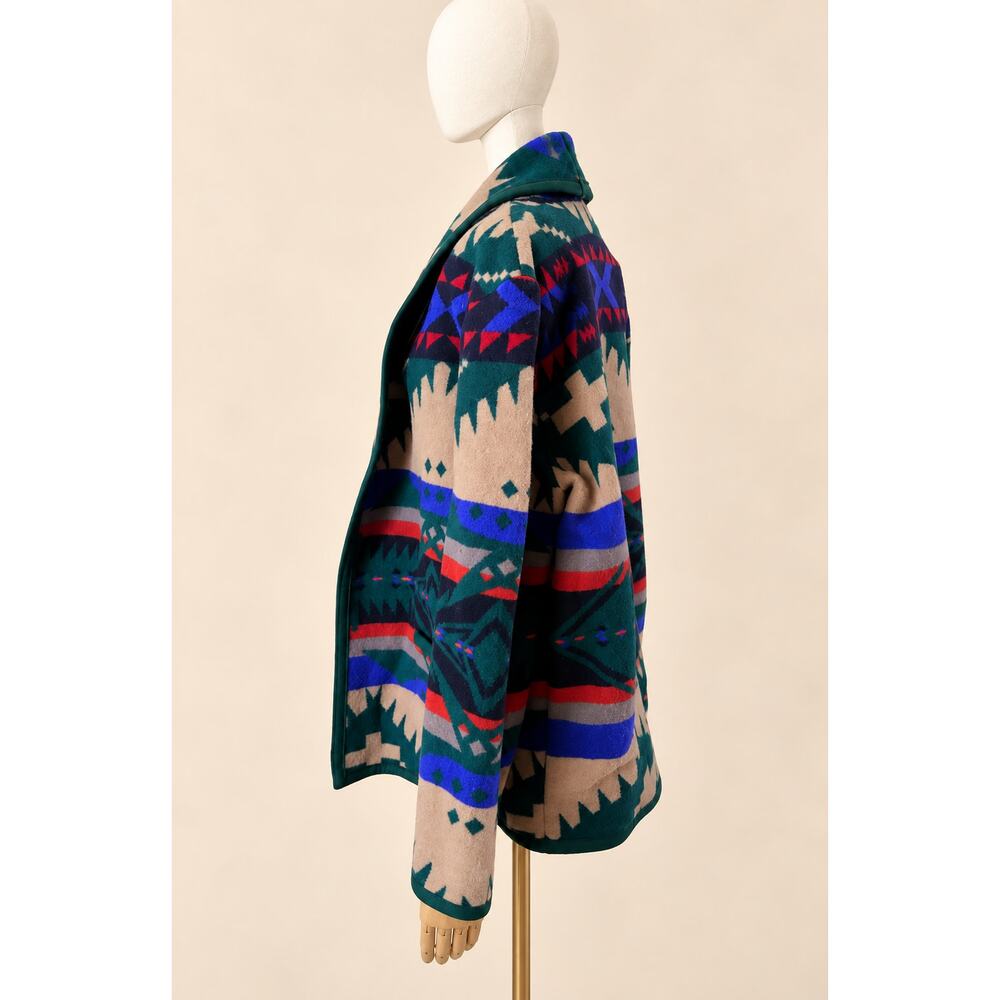 Vintage Pendleton Beaver State Southwestern Wool Blanket Jacket Coat XL - Picture 2 of 8